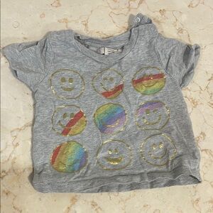 Gray Smiley Face Kids T-Shirt